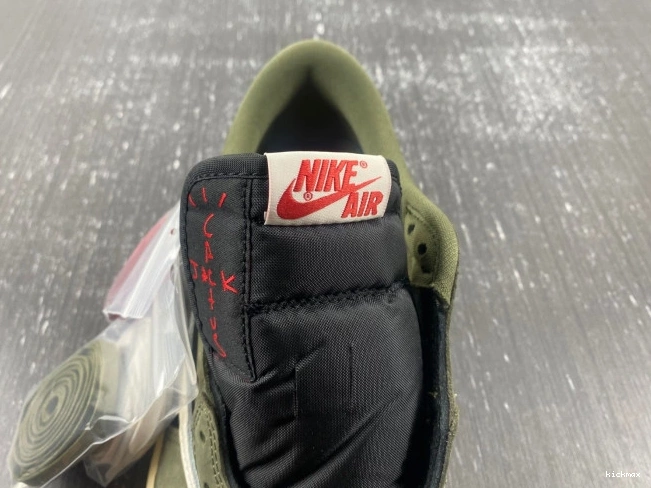 Rep OG DM7866-002 AIR 'BLACK TRAVIS JORDAN 1 X OLIVE' LOW SCOTT SP 0807